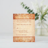 Orange and Ivory Floral Reply Card (Standing Front)