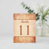 Orange and Ivory Floral Table Number Card (Standing Front)