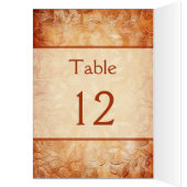 Orange and Ivory Floral Table Number Card (Inside (Left))