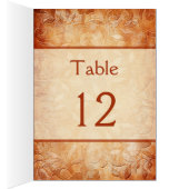 Orange and Ivory Floral Table Number Card (Inside (Right))