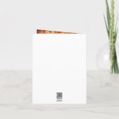 Orange and Ivory Floral Thank You Note Card (Back)