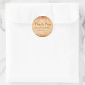 Orange and Ivory Floral Thank You Sticker (Bag)