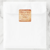 Orange and Ivory Floral Wedding Favor Sticker (Bag)