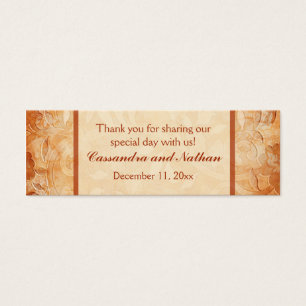 Orange and Ivory Floral Wedding Favor Tag
