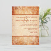 Orange and Ivory Floral Wedding Invitation (Standing Front)