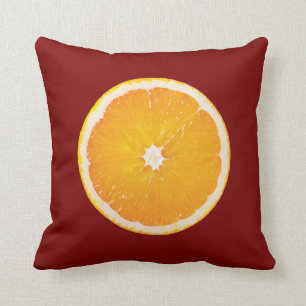 Orange and Lemon Citrus Slice Throw Pillow