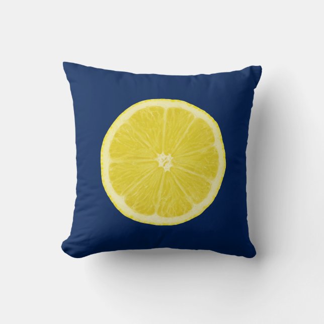 Orange and Lemon Citrus Slice Throw Pillow (Front)