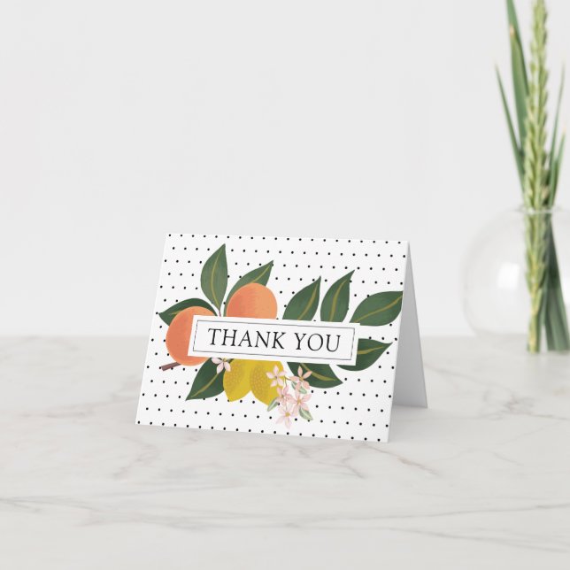 Orange and Lemons Thank You Card (Front)