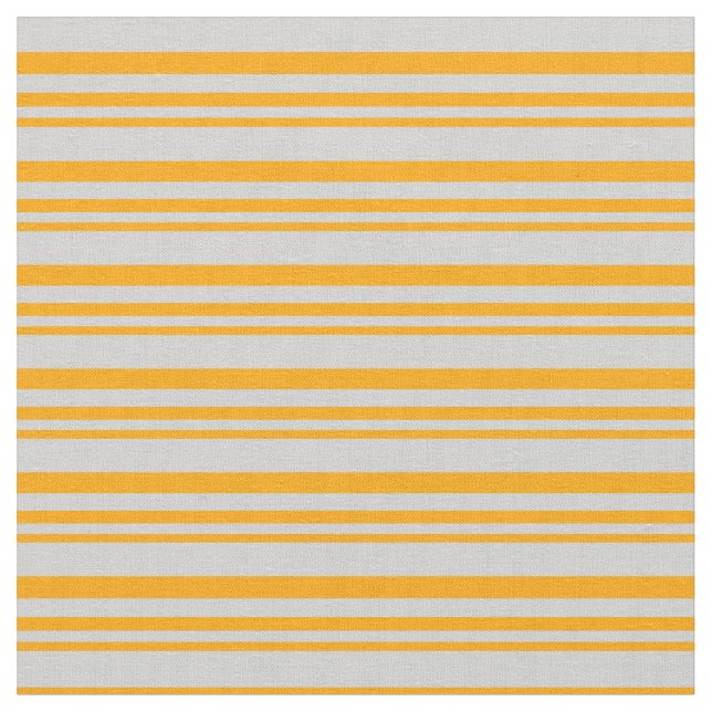 Orange and Light Gray Stripes Pattern Fabric (Close Up)
