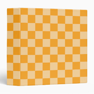 Orange and Light Orange Checkerboard 3 Ring Binder