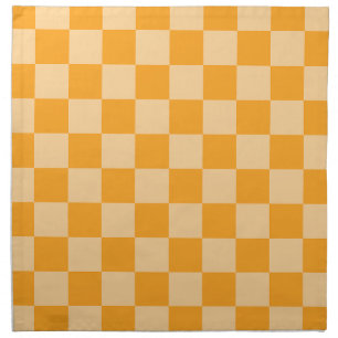 Orange and Light Orange Checkerboard Cloth Napkin