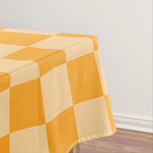 Orange and Light Orange Checkerboard Tablecloth