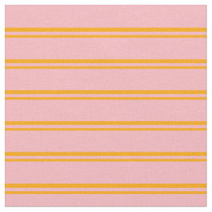 Orange and Light Pink Colored Lines Fabric