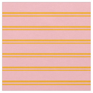 Orange and Light Pink Colored Lines Fabric