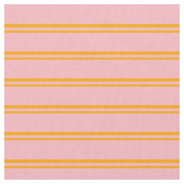 Orange and Light Pink Colored Lines Fabric (Close Up)
