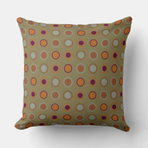 Orange and Magenta Dots Throw Pillow
