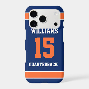 Orange and Navy Blue Football iPhone 17 Pro Case