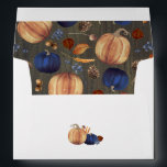 Orange and Navy Blue Pumpkins Rustic Fall  Envelope<br><div class="desc">Orange and navy blue pumpkins rustic baby shower envelopes</div>