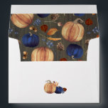 Orange and Navy Blue Pumpkins Rustic Fall  Envelope<br><div class="desc">Orange and navy blue pumpkins rustic baby shower envelopes</div>