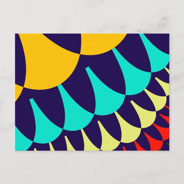 Orange and Navy Blue Scales Postcard (Front)