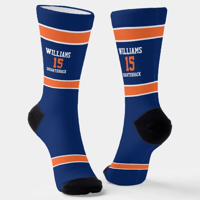 Orange and Navy Blue Socks (Angled)