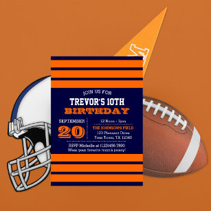 Denver Broncos Birthday Invitation, Football, Ticket Invitation