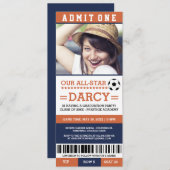 Orange and Navy Soccer Graduation Party Invites (Front/Back)