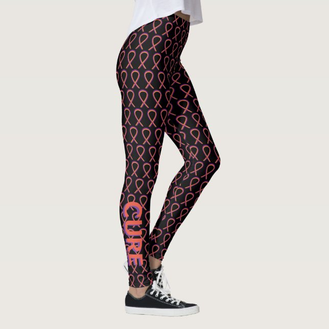 Orange and Orchid Awareness Ribbon Custom Leggings (Right)