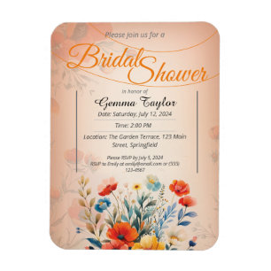 Orange and pastel colors with painted flowers desi magnet