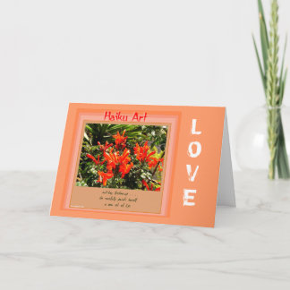 Orange and Peach Customizable Haiku Greeting Card