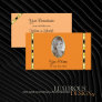 Orange and Peach Stylish with Photo Professional Business Card