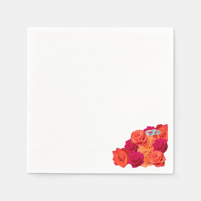 Orange and Pink-Blossoms and Brilliance- Napkins (Front)