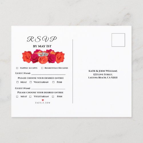 Orange and Pink_Blossoms and Brilliance_ RSVP_ Invitation Postcard