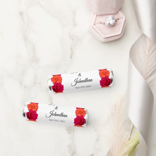 Orange and Pink_Blossoms_Wedding Favors_ Breath Savers Mints