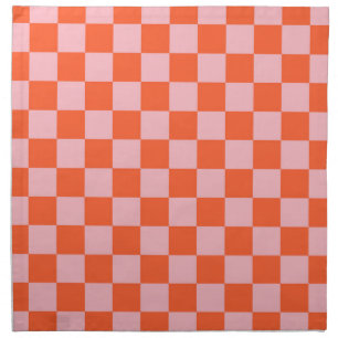 Orange and Pink Checkerboard Pattern Cloth Napkin