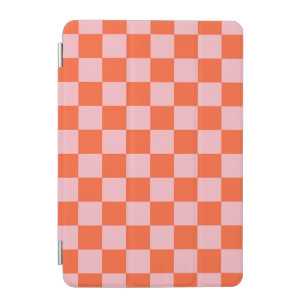 Orange and Pink Checkerboard Pattern iPad Mini Cover