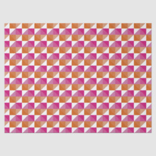 Orange and Pink Checkerboard Tissue Paper