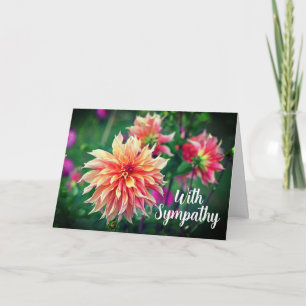 Orange and Pink Dahlia Flower With Sympathy Card