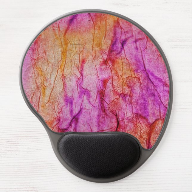 Orange and Pink Decoupage Gel Mouse Pad (Front)