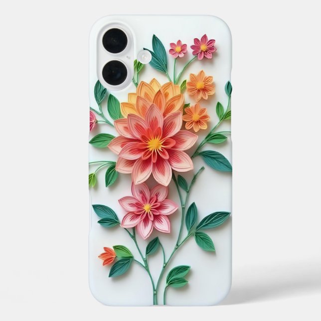 Orange and Pink Floral  Case-Mate iPhone Case (Back)
