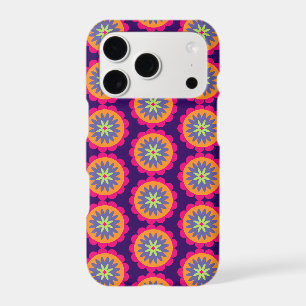 orange and pink floral shapes illustration iPhone 17 pro case