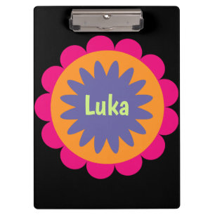 orange and pink floral shapes illustration clipboard