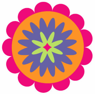 orange and pink floral shapes illustration cutout