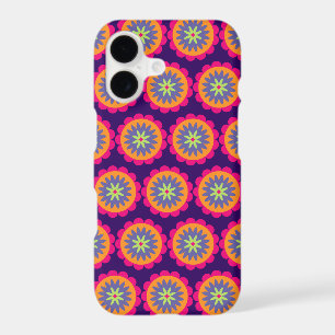 orange and pink floral shapes illustration iPhone 17 case
