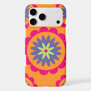 orange and pink floral shapes illustration iPhone 17 pro max case