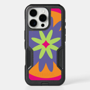 orange and pink floral shapes illustration iPhone 16 pro case