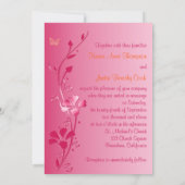 Orange and Pink Floral with Butterflies Invite (Back)