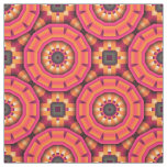 Orange and Pink Funky Mosaic Geometric Pattern Fabric