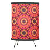 Orange and Pink Funky Mosaic Geometric Pattern Tripod Lamp (Left)