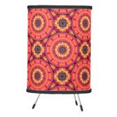 Orange and Pink Funky Mosaic Geometric Pattern Tripod Lamp (Right)